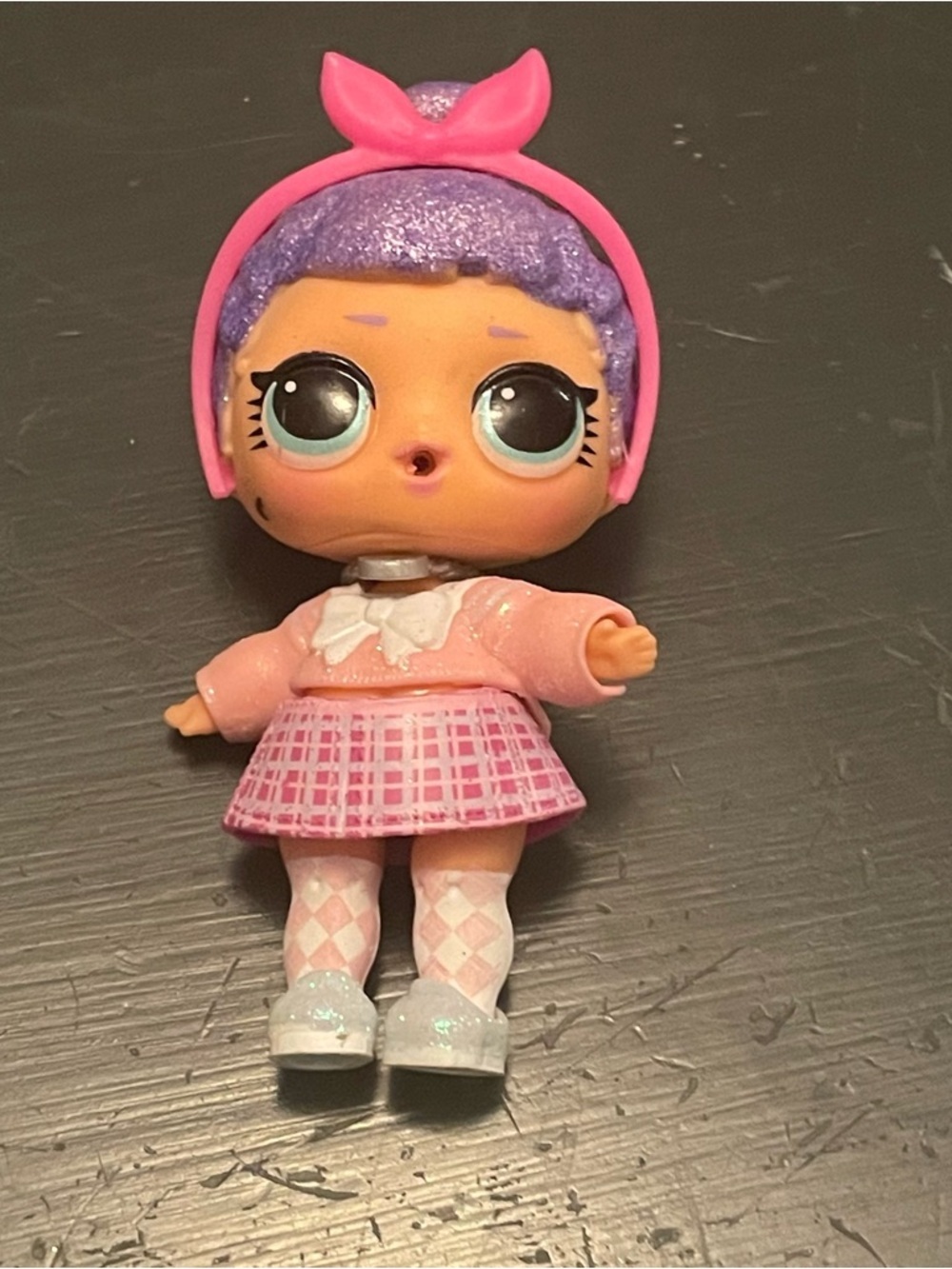 L.O.L. Surprise! Purple Hair Pink Outfit Mini Doll with Headband